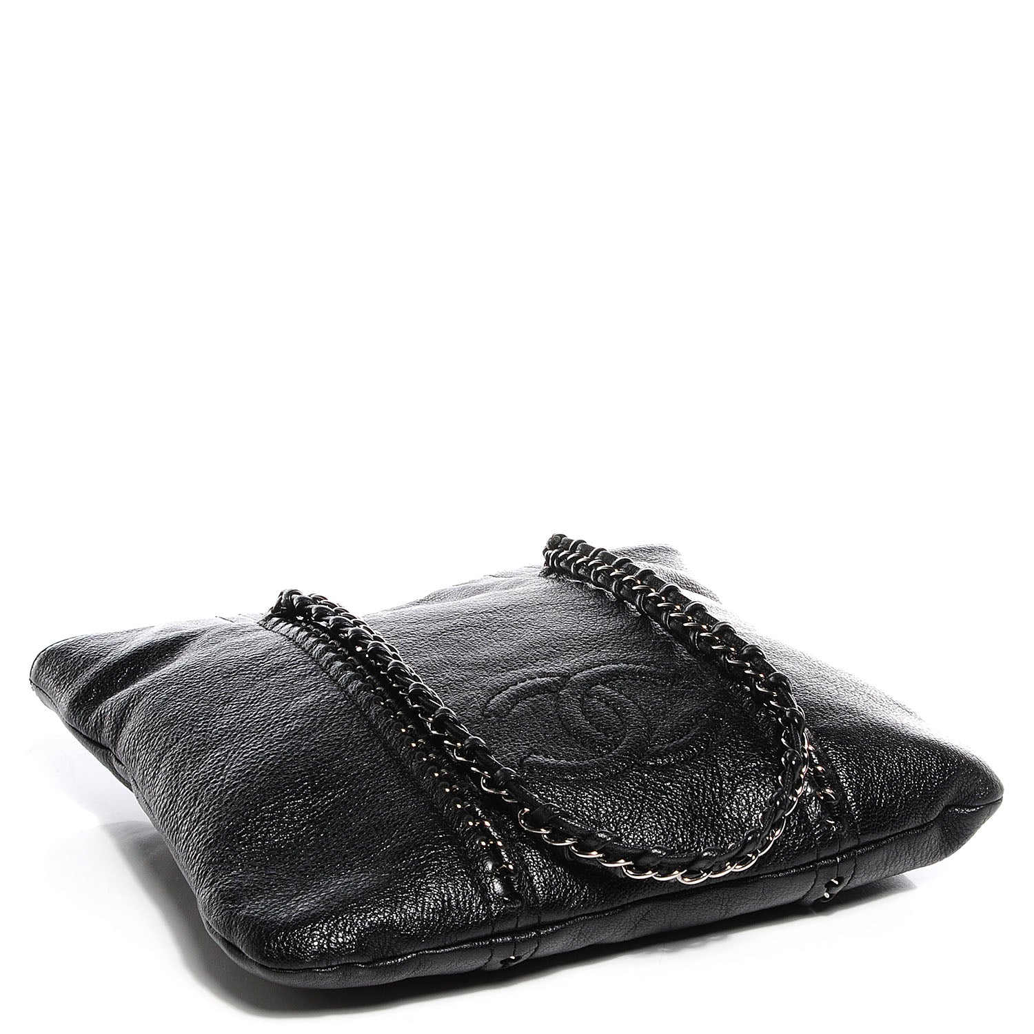 Chanel Metallic Deerskin Luxe Ligne North South Tote Black 4 of 7