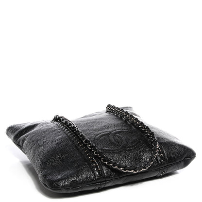 Chanel Metallic Deerskin Luxe Ligne North South Tote Black 4 of 7