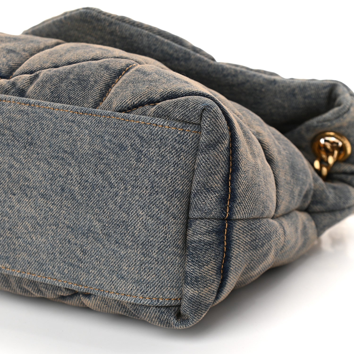 Saint Laurent Denim Quilted Small Loulou Puffer Monogram Chain Satchel Blue Cinnamon 8 of 8