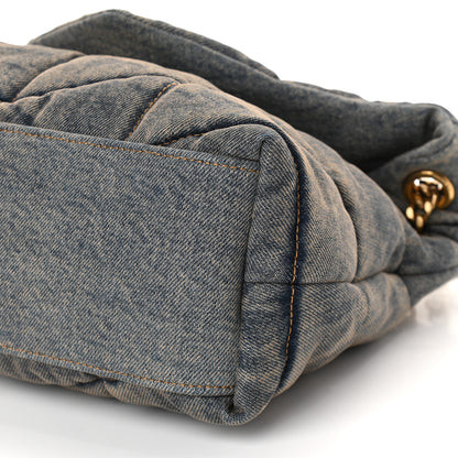 Saint Laurent Denim Quilted Small Loulou Puffer Monogram Chain Satchel Blue Cinnamon 8 of 8