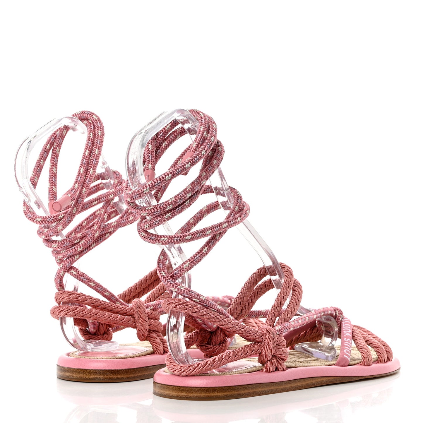 Fabric Maia Rope Flat Sandal 38 Rose Clair