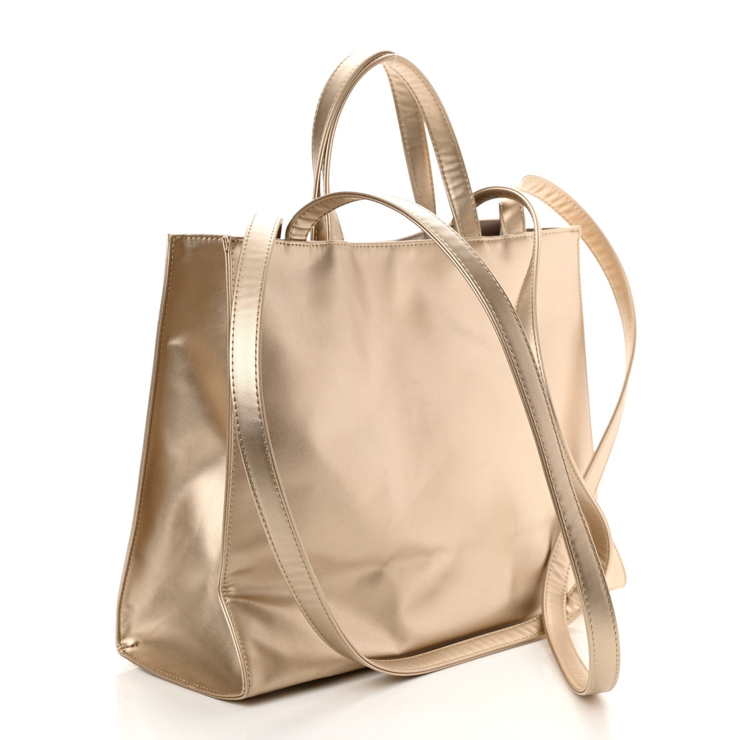 Telfar Metallic Vegan Leather Medium Shopping Bag Gold 5 of 8