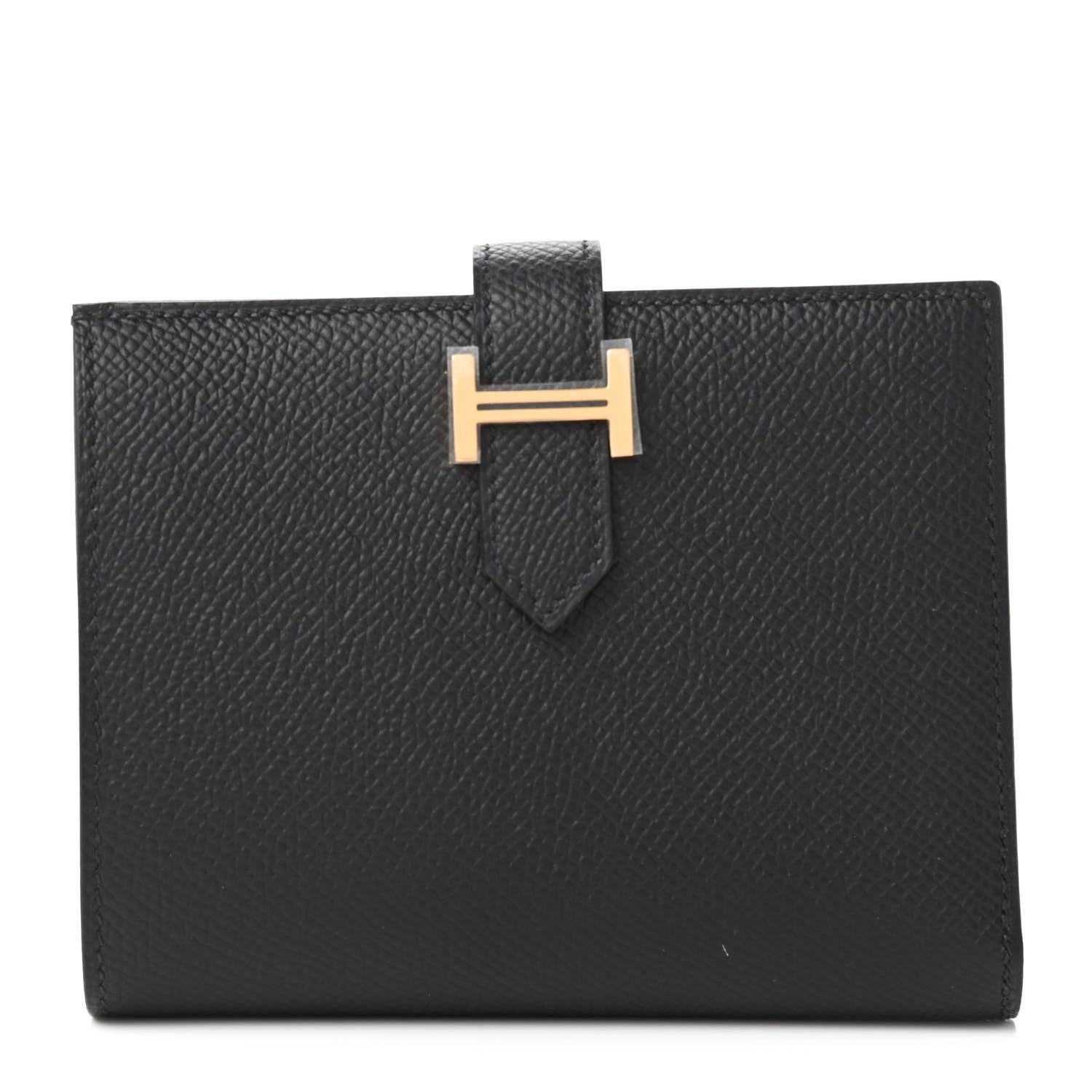 Hermes Epsom Bearn Compact Wallet Black 1 of 10