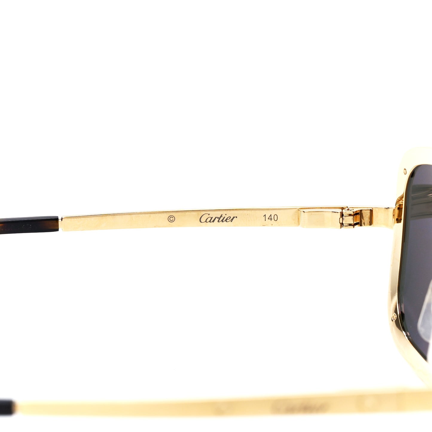 Titanium Santos De Cartier Sunglasses Gold