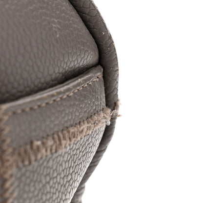 Chanel Caviar Square Stitched Bowler Grey 13 of 17