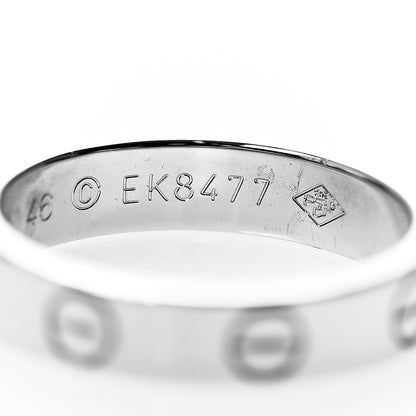 Cartier 18K White Gold 3.5mm LOVE Wedding Band Ring 46 3.75 5 of 5