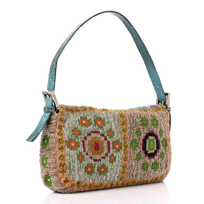 Fendi Lizard Beaded Baguette Multicolor 3 of 12