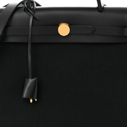 Hermes Military Toile Vache Hunter Herbag Zip PM 31 Black 9 of 12