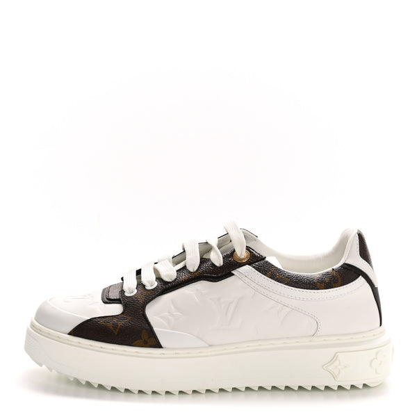 Louis Vuitton Calfskin Embossed Monogram Time Out Sneakers 39