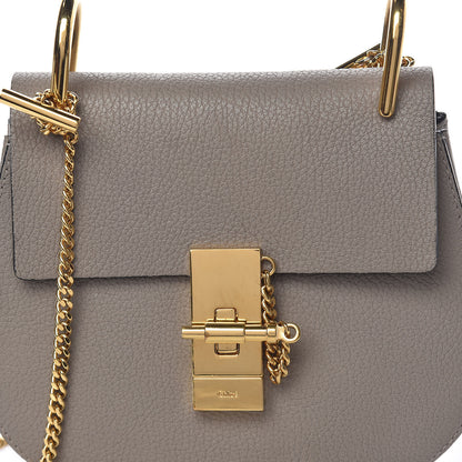 Chloe Grained Lambskin Mini Drew Shoulder Bag Motty Grey 9 of 10