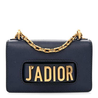Christian Dior Calfskin Mini J'Adior Chain Flap Bag Navy Blue 1 of 10