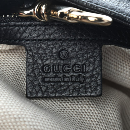 Gucci Pebbled Calfskin Medium Soho Chain Shoulder Bag Black 6 of 9
