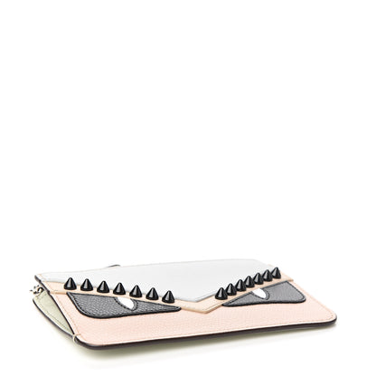 Fendi Vitello Cruise Studded Monster Eyes Coin Pouch Key Case Grigio Perla Amido Multicolor 3 of 7