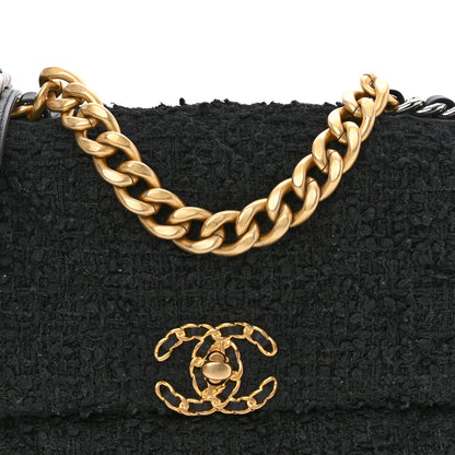 Chanel Tweed Quilted Medium Chanel 19 Flap Black 7 of 9