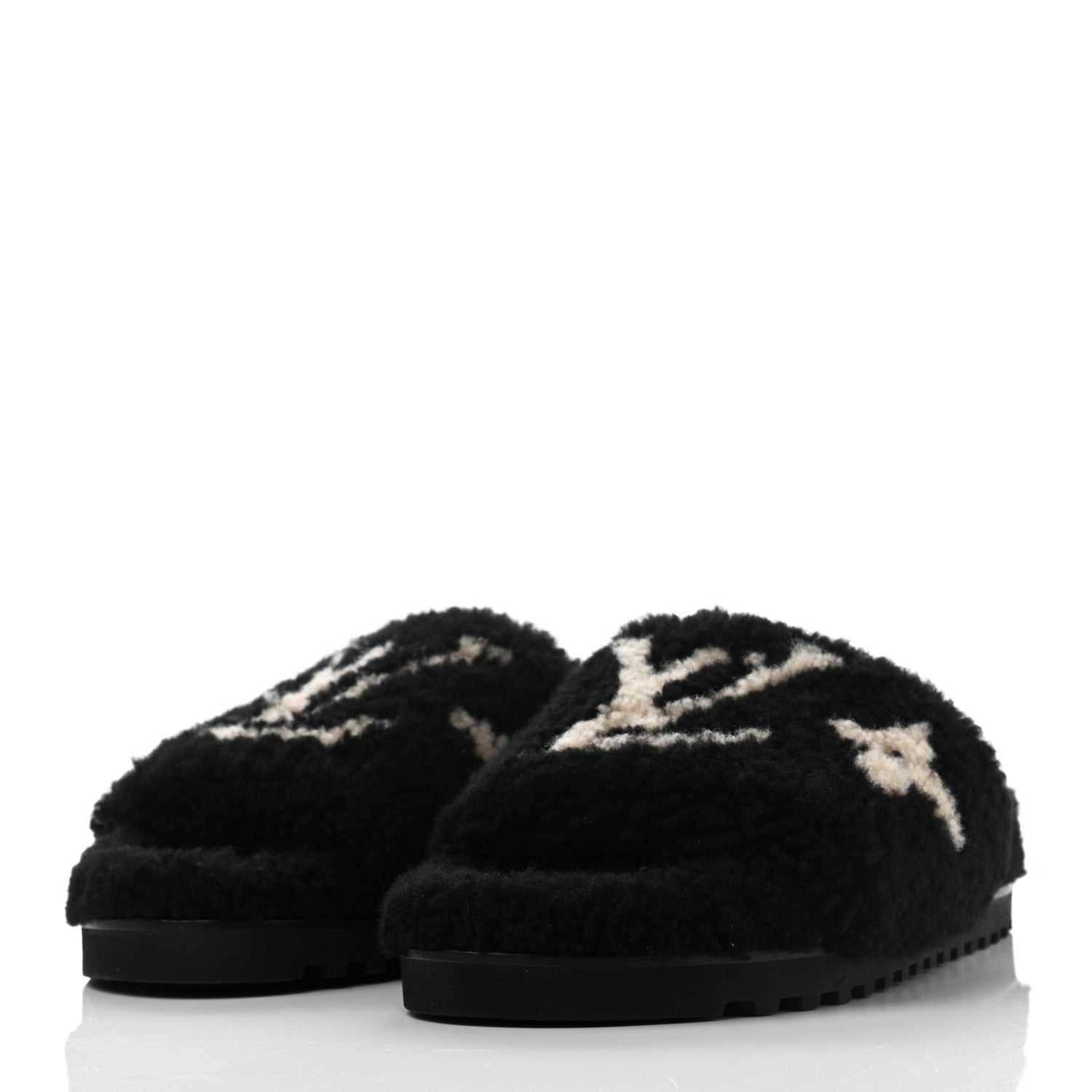 Louis Vuitton Shearling Paseo Flat Comfort Mule 39 Black 3 of 8