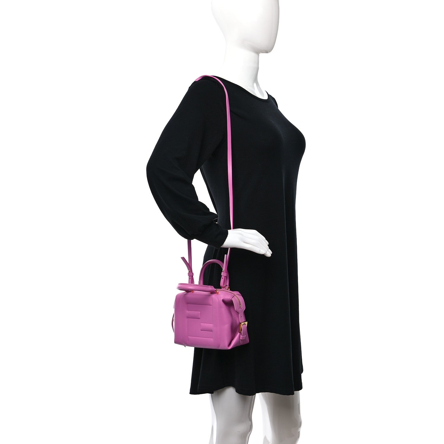 Fendi Nappa FF Mini Cube Bag Rosa 2 of 10