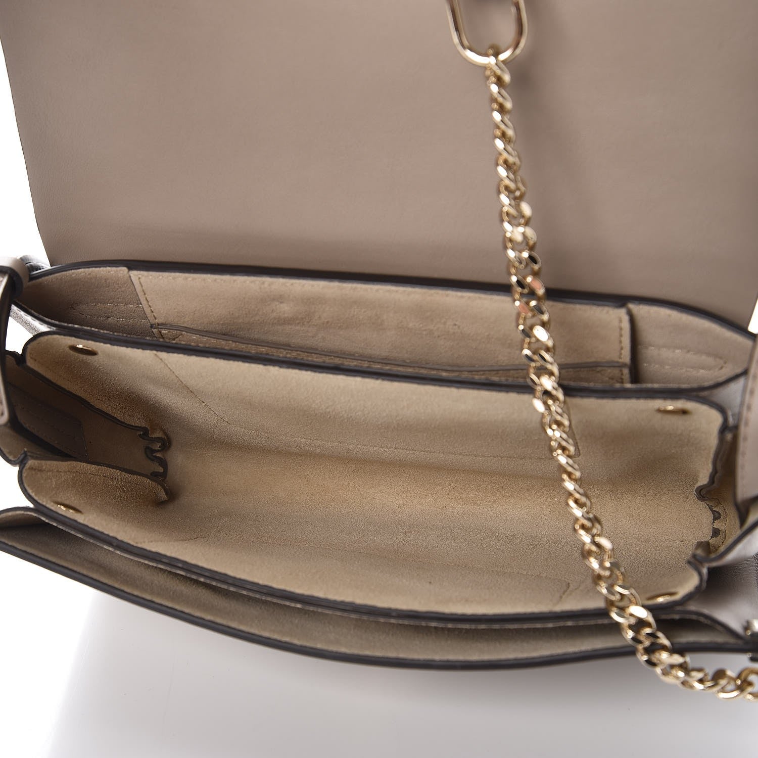 Chloe Suede Calfskin Small Faye Shoulder Bag Motty Grey 5 of 7