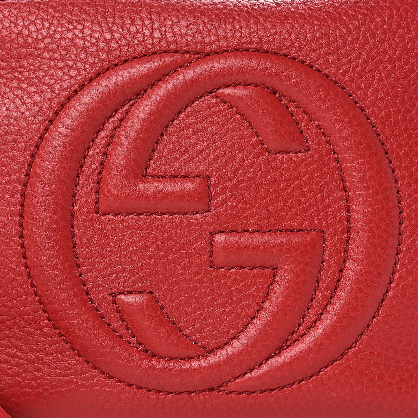 Pebbled Calfskin Small Soho Disco Bag Tabasco Red