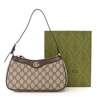 Gucci GG Supreme Monogram Textured Dollar Calfskin Small Ophidia Hobo Beige Ebony New Acero 11 of 11