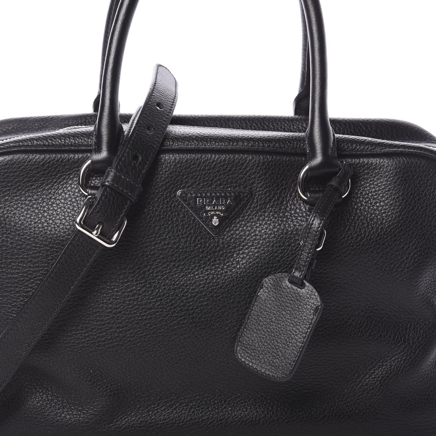Prada Vitello Daino Satchel Black 9 of 11