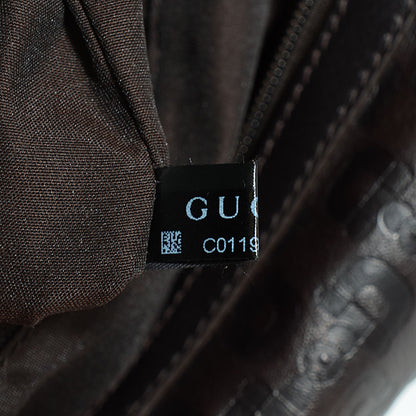 Gucci Calfskin Embossed Horsebit Nail Boston Dark Brown 9 of 9