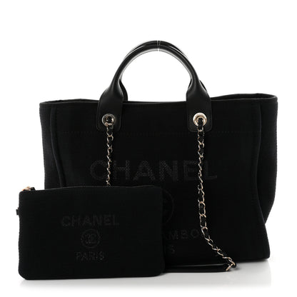 Chanel Mixed Fibers Small Deauville Tote Black 3 of 11