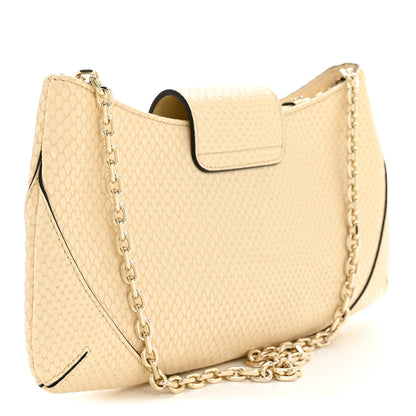 Jimmy Choo Elaphe Snakeskin Printed Bar Slim Clutch Buttermilk 3 of 11
