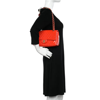 Chanel Patent Calfskin Quilted Valentine Charms Medium Single Flap Red 2 of 10