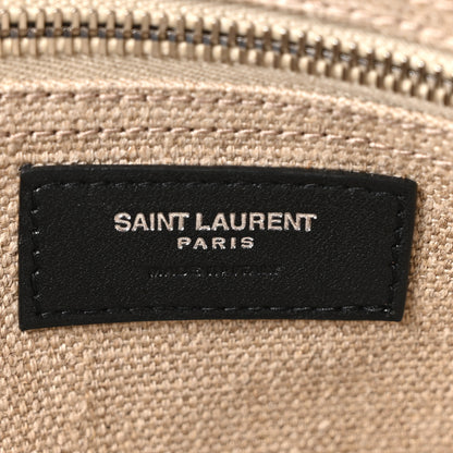 Saint Laurent Linen Calfskin Small Rive Gauche Tote Greggio Natural 6 of 10
