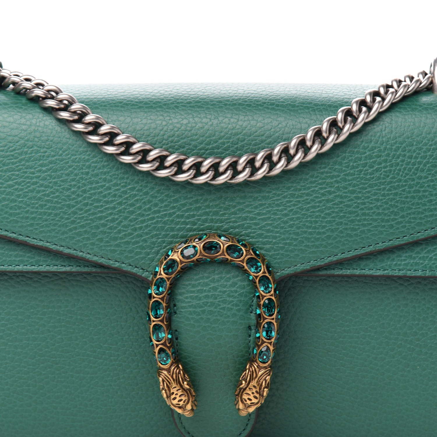 Gucci Pebbled Calfskin Small Dionysus Shoulder Bag Emerald 12 of 12