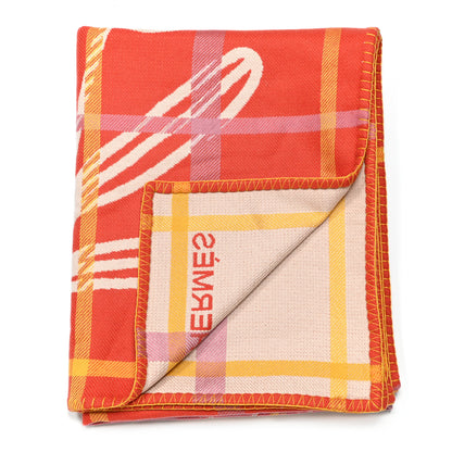 Hermes Wool Littoral Blanket Terracotta 2 of 3