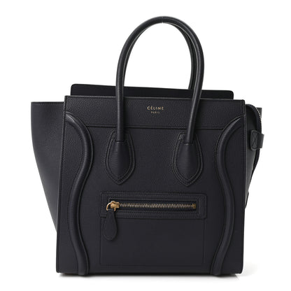 Celine Drummed Calfskin Micro Luggage Black 1 of 10