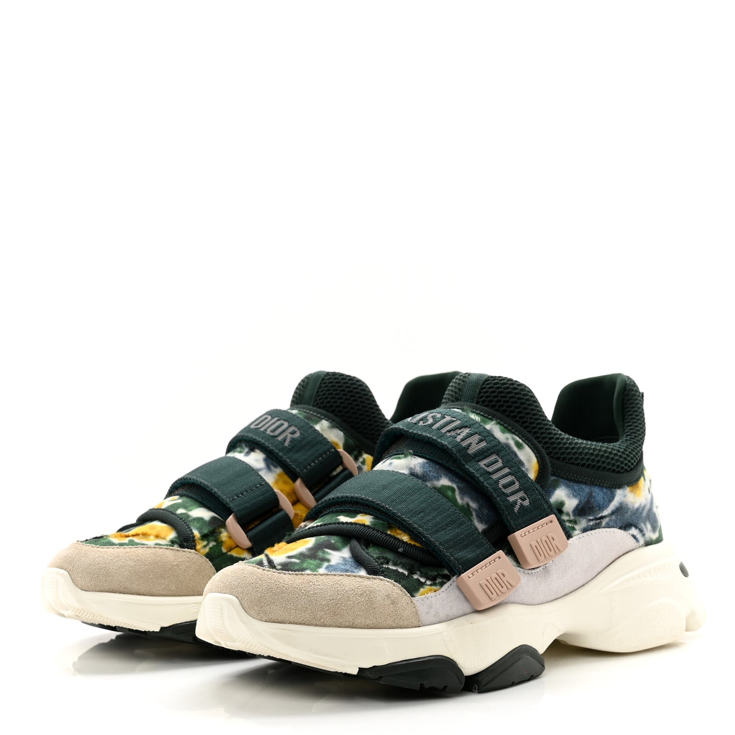 Technical Fabric Camouflage Tie and Dior Womens D-Wander Sneakers 37 Cypress Green