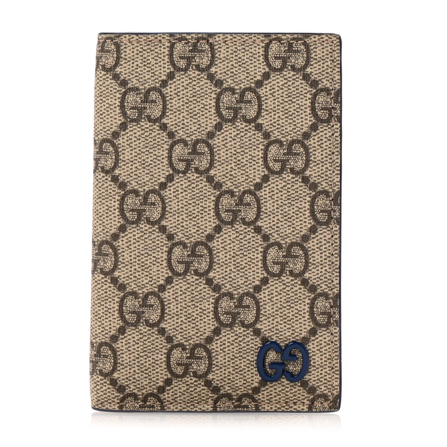 GG Supreme Monogram Bi-Color Long Card Case Beige Dark Brown
