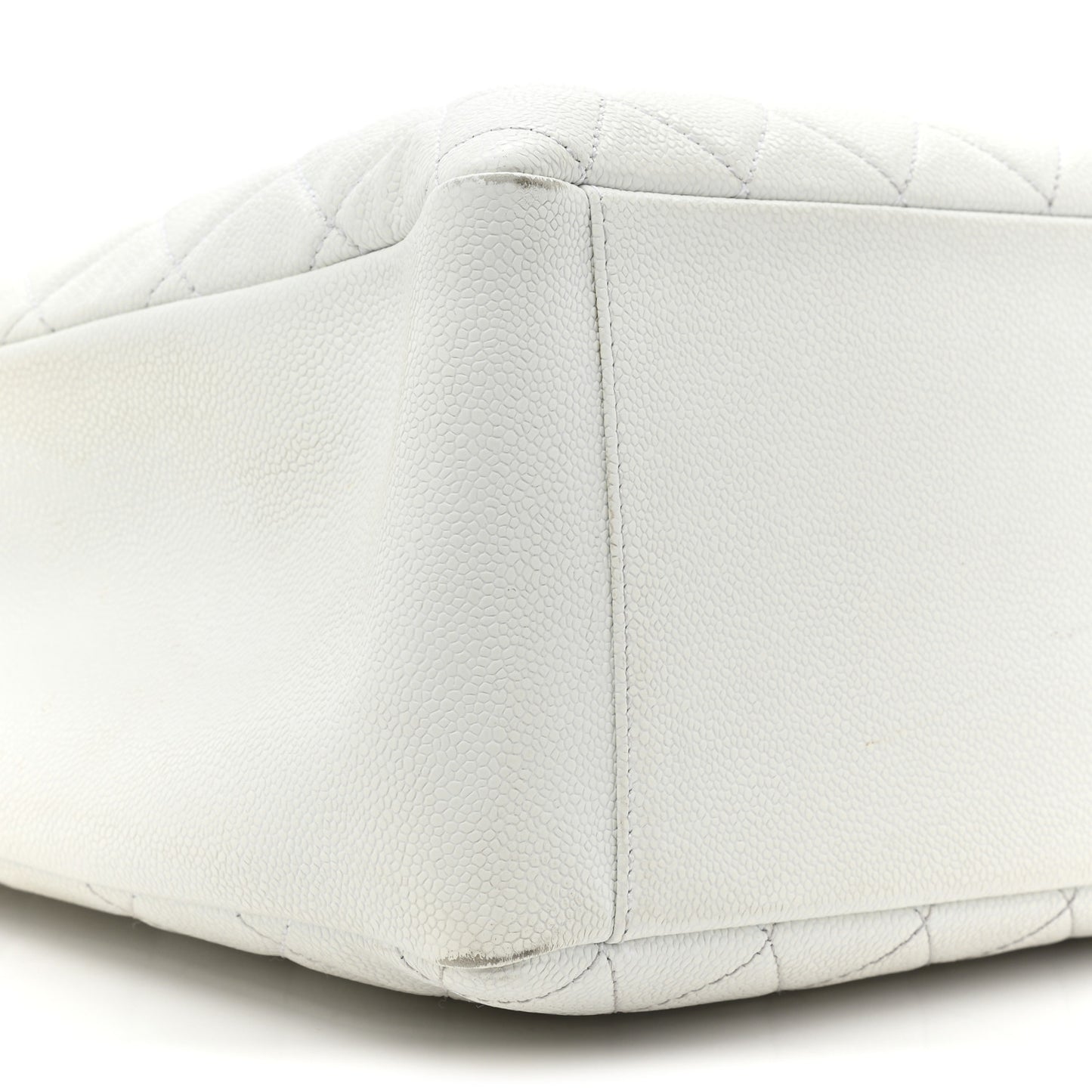 Caviar Quilted Grand Shopping Tote GST White
