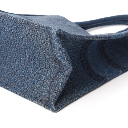 Christian Dior Oblique Denim Book Tote Denim Blue 7 of 8