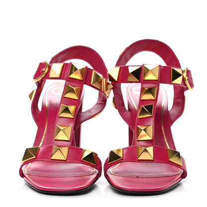 Valentino Garavani Calfskin Roman Stud T-Strap 90mm Sandals 40.5 Blossom 2 of 8