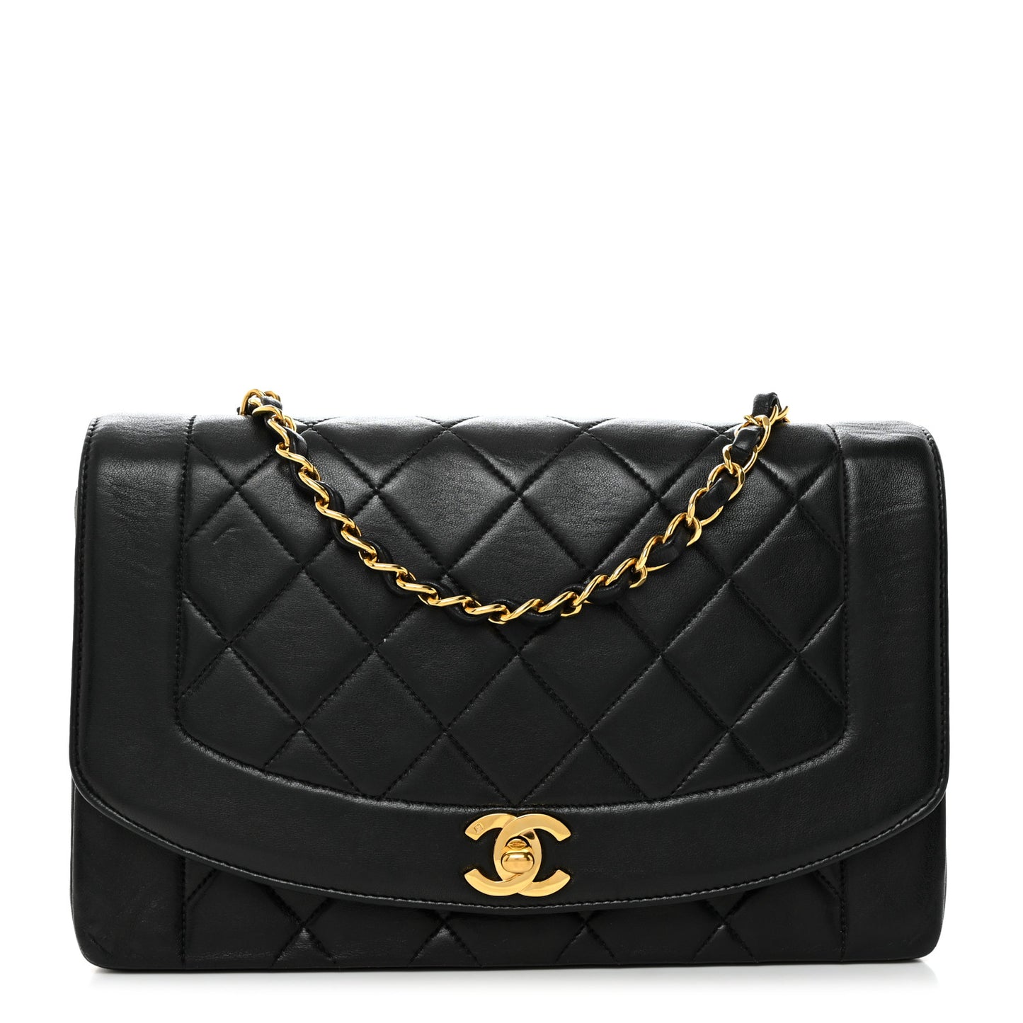 Lambskin Quilted Medium Single Flap Black