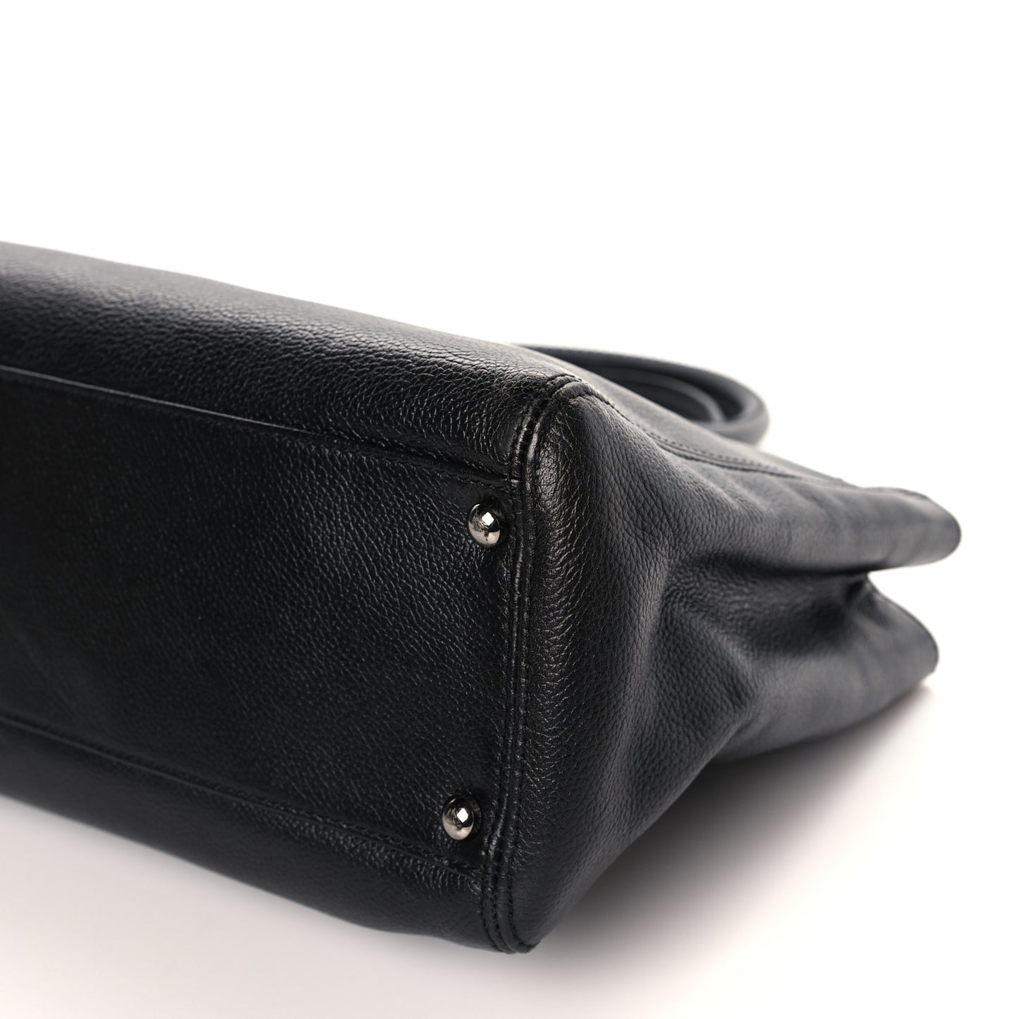 Calfskin Mademoiselle Lock Cerf Executive Shopper Tote Black