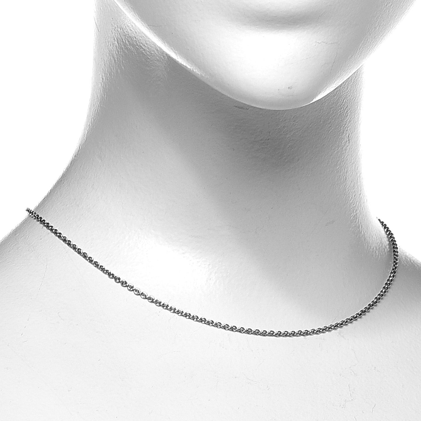 18K White Gold Chaine D'Ancre Punk Short Necklace