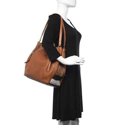 Burberry Brit Calfskin House Check Medium Maidstone Saddle Brown 2 of 11