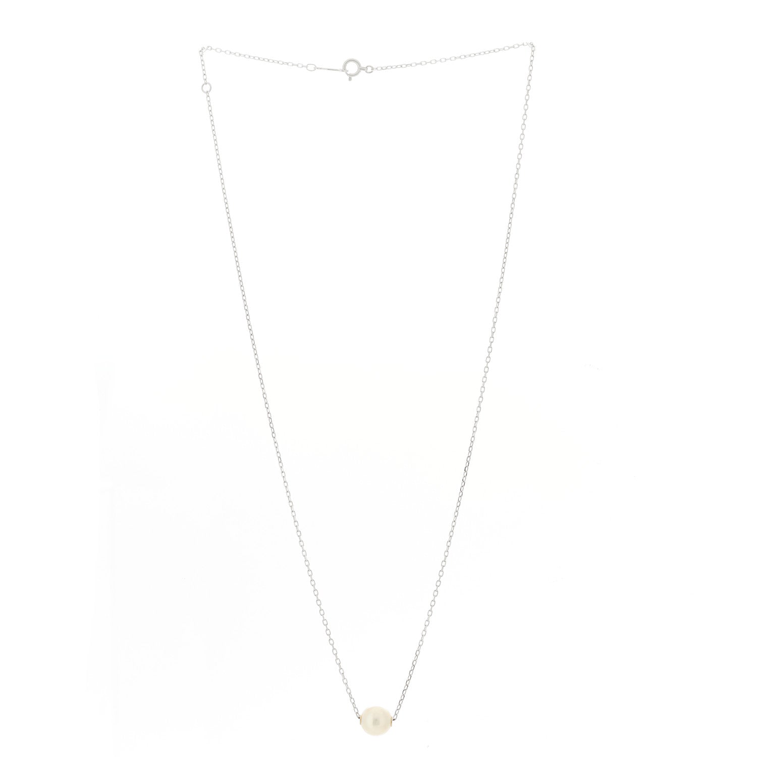 Mikimoto 18K White Gold Akoya Pearl 8mm Single Pendant Necklace 3 of 6