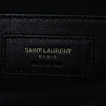 Saint Laurent Grain De Poudre Matelasse Chevron Medium Monogram Satchel Black 6 of 9