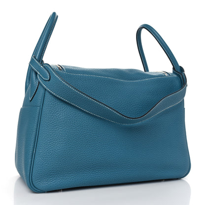 Hermes Taurillon Clemence Lindy 30 Bleu Jean 3 of 9