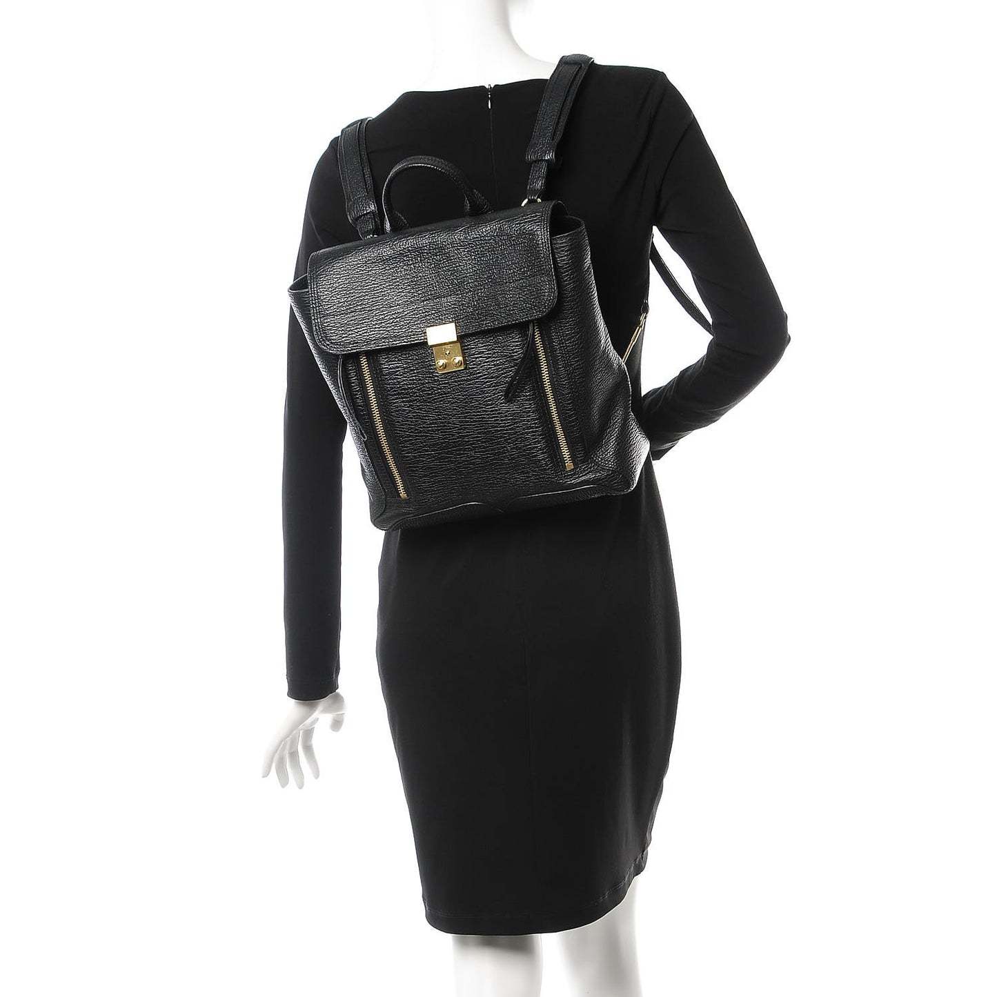 3.1 Textured Calfskin Pashli Backpack Black