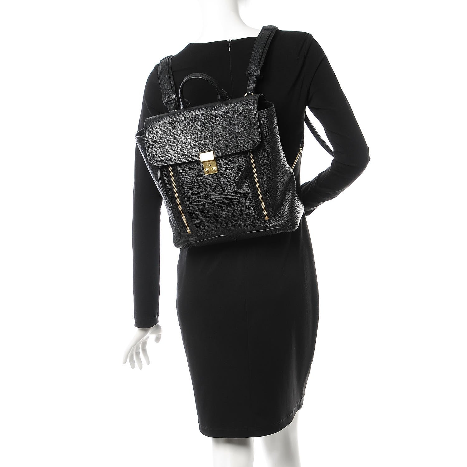 3.1 Phillip Lim 3.1 Textured Calfskin Pashli Backpack Black 2 of 19