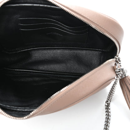 Saint Laurent Grain De Poudre Matelasse Monogram Mini Lou Camera Bag Dark Beige 5 of 9