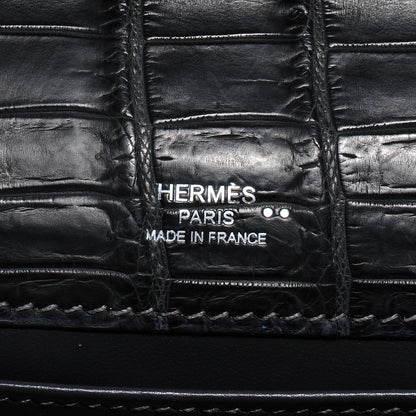 Hermes Matte Niloticus Crocodile Kelly Pochette Graphite 6 of 8