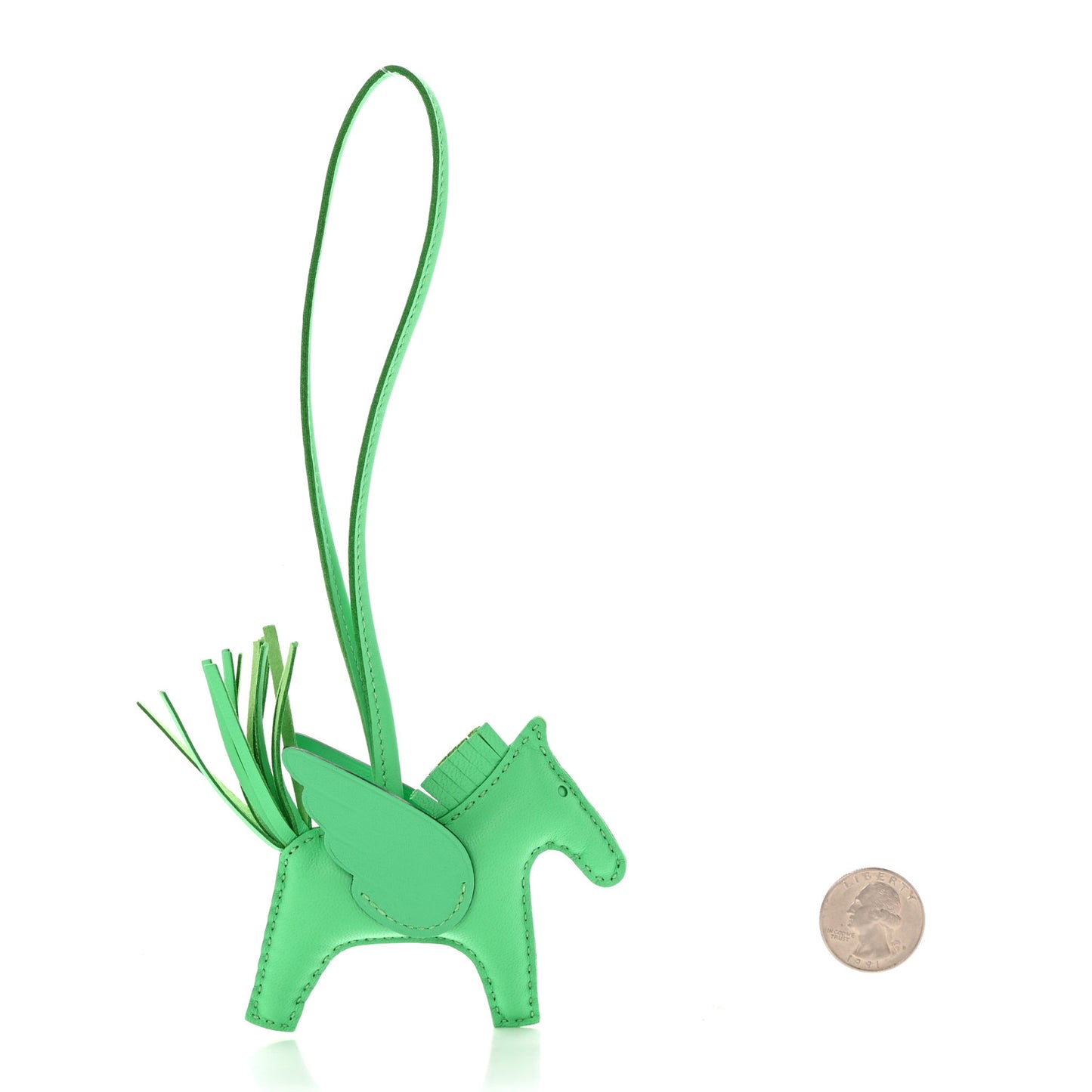 Milo Lambskin Grigri Rodeo Pegase Horse Bag Charm PM Vert Comics