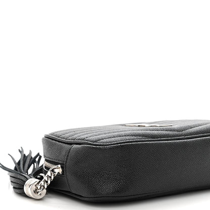 Saint Laurent Grain De Poudre Matelasse Monogram Mini Lou Camera Bag Black 8 of 10